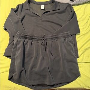 Cropped sweatshirt and skort set